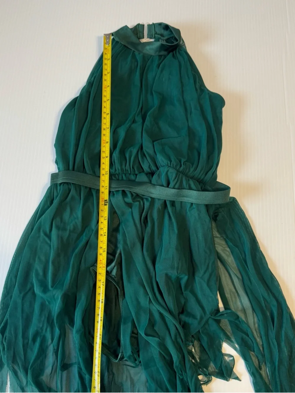Weissman Elite Dark Green Mesh Halter Lyrical Dance Costume Dress MC